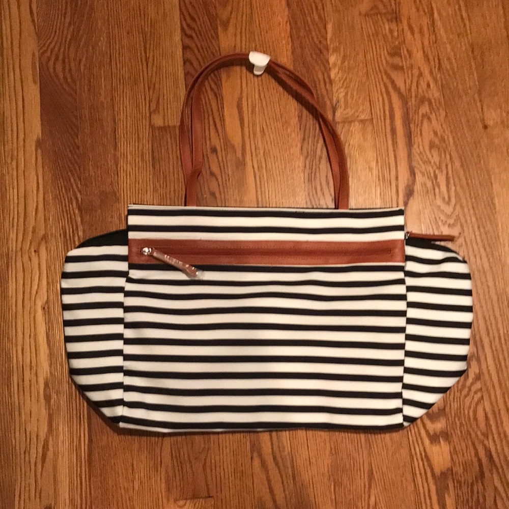 DSW striped tote bag